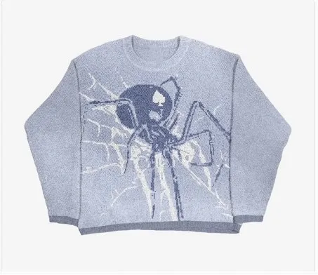 Brand Round Neck Anime Loose Sweater Couple Dark Series Sky Blue - Shop at LoveMi