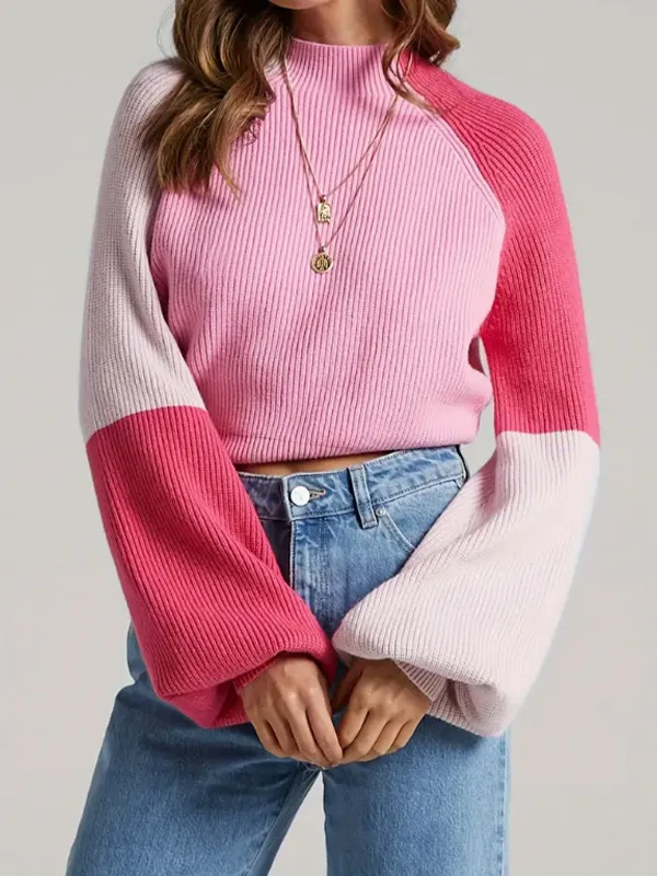 Autumn And Winter New Women's Knitwear Pullover Sweater Pink - Shop at LoveMi