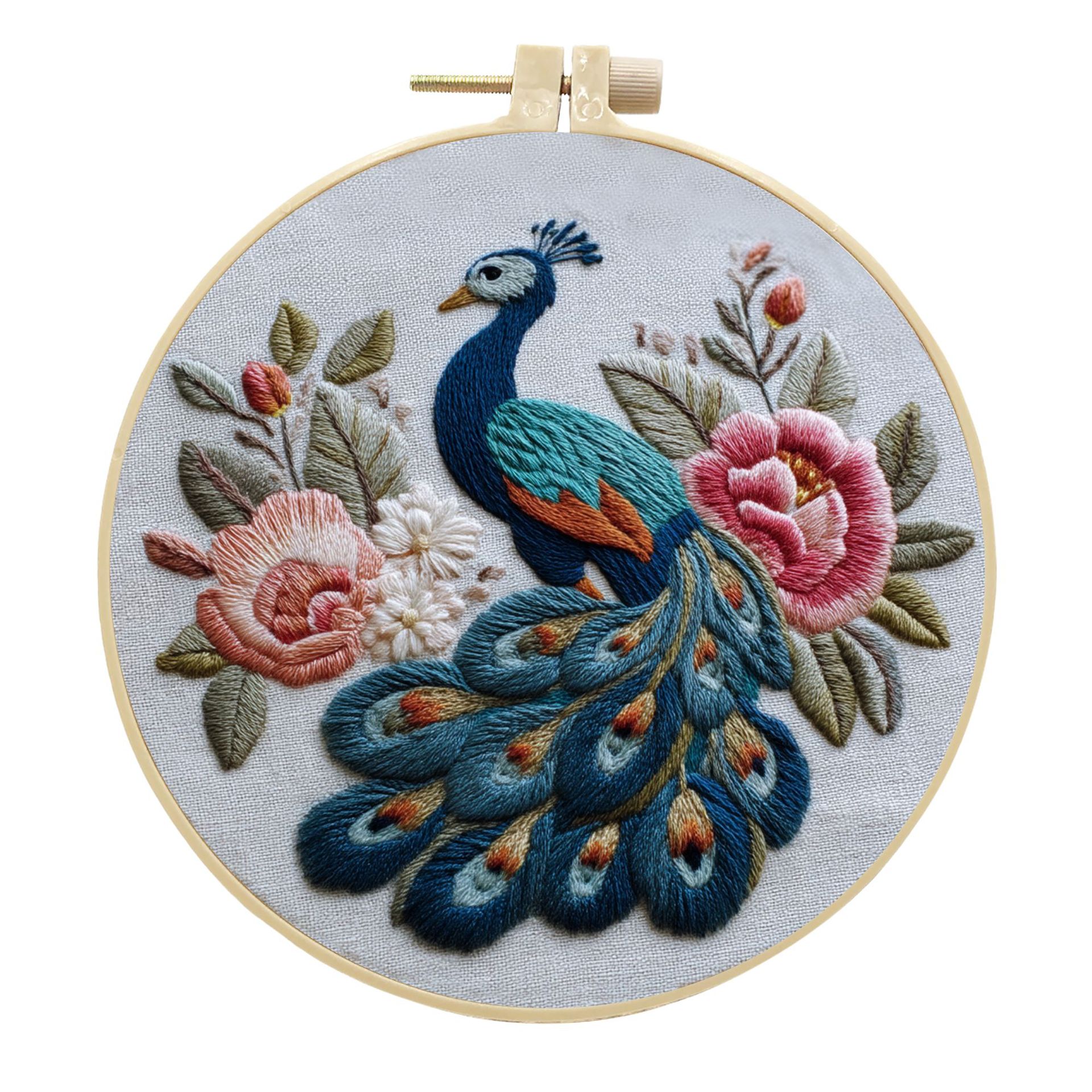 Peacock Embroidery Kit, picture 3 of 4