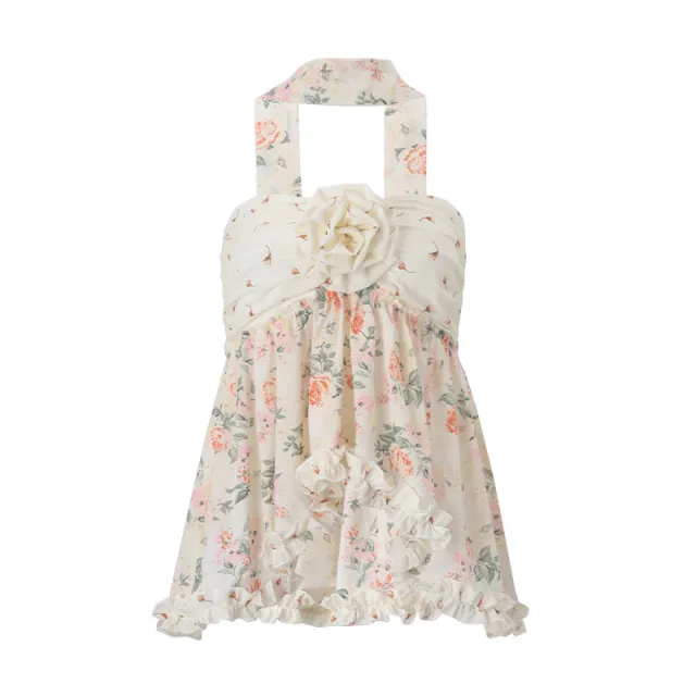 Women's Floral Chiffon Top Tube Loose Vest Floral - Shop at LoveMi