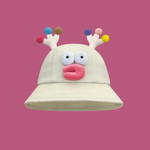 Spring And Summer Cute New Cartoon Frog Fisherman Hat Sausage Mouth Beige - Shop at LoveMi