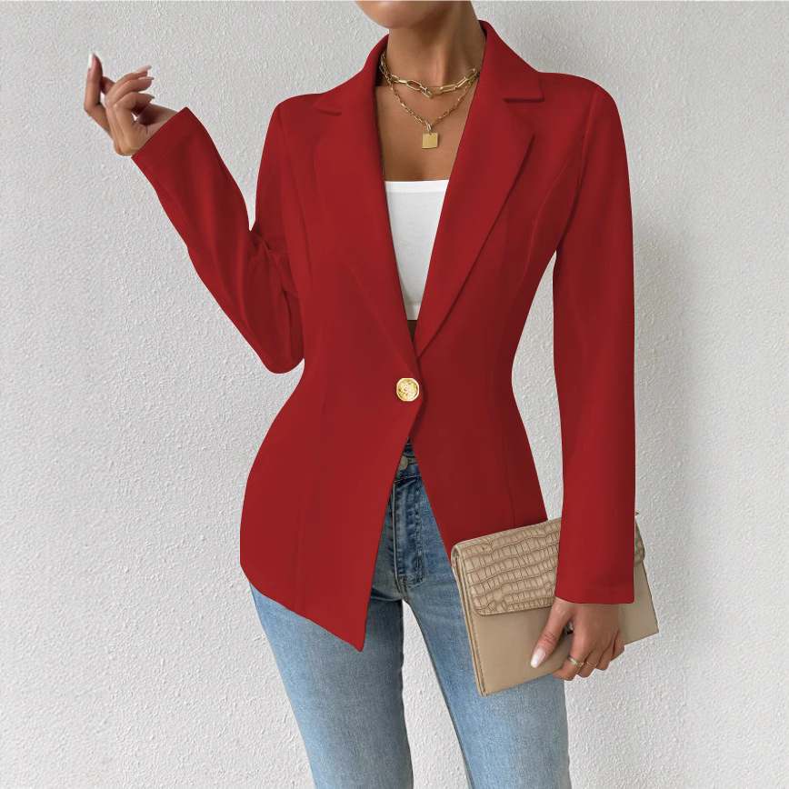 Modă pentru femei Elegant Curea cu talie lungă Culoare solidă Sacou cu mânecă lungă