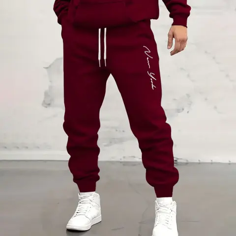 Men's Casual Sports Trousers Letter Printed Tapered