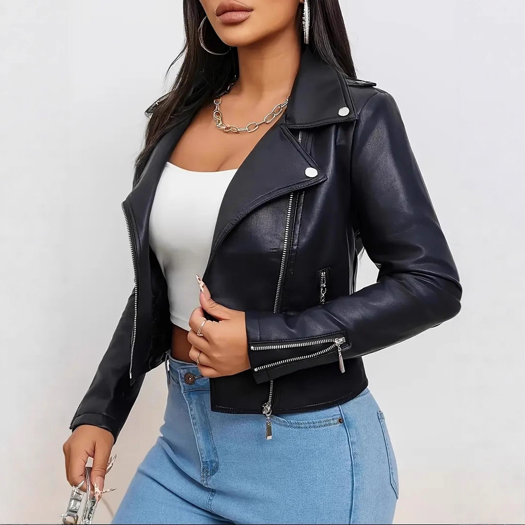 Rare High-end Black Leather Jacket