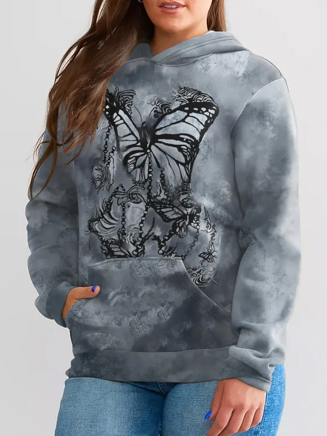 Vintage Plaid Hooded Sweatshirt Casual Drawstring 6Color - Shop at LoveMi
