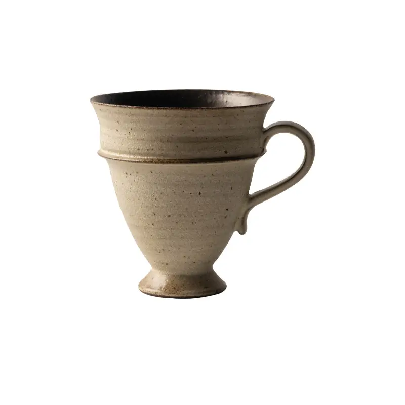 Handmade Coarse Pottery Speaker Open Coffee Cup