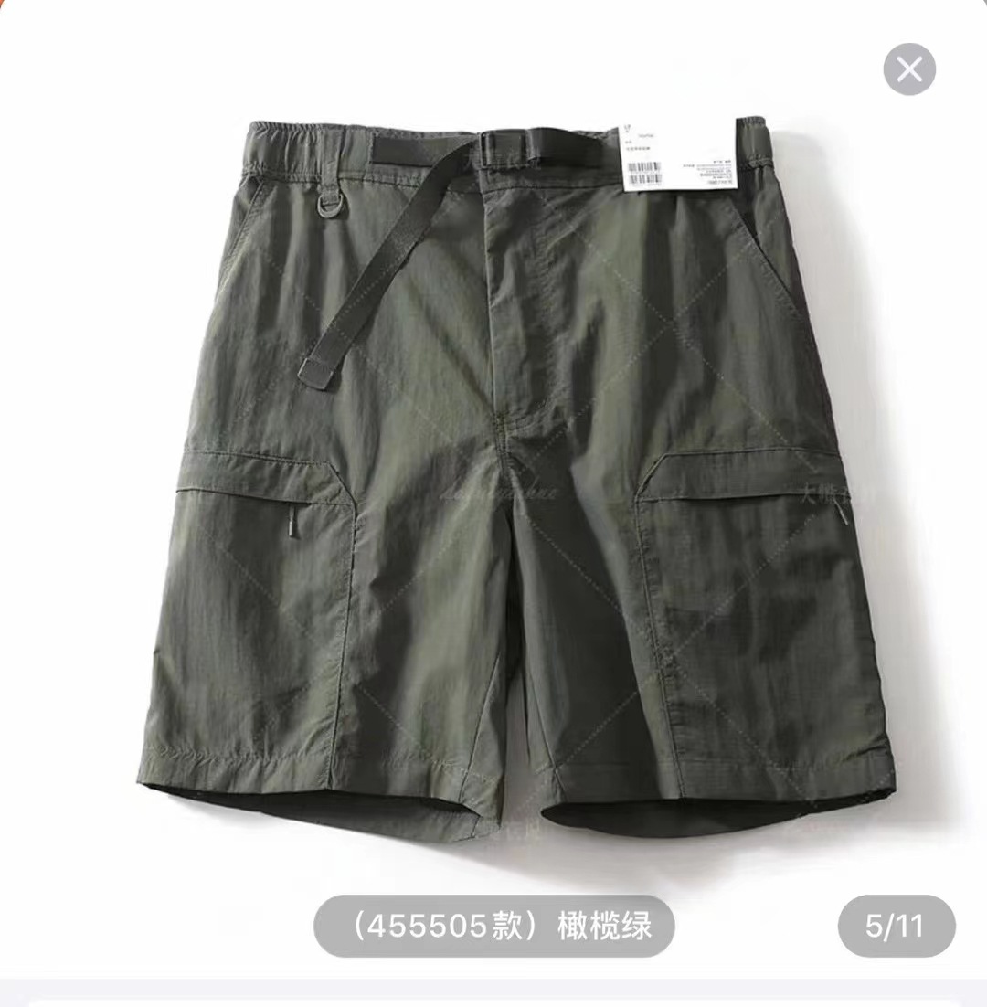 Summer Menswear Outdoor Waterproof Nylon Casual Belt Shorts Straight Short Pants