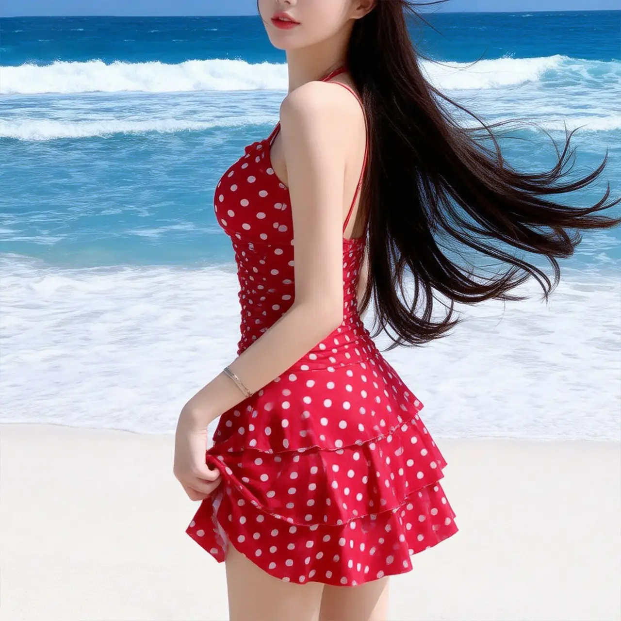 Women's Retro Polka-Dot One-Piece Swimsuit