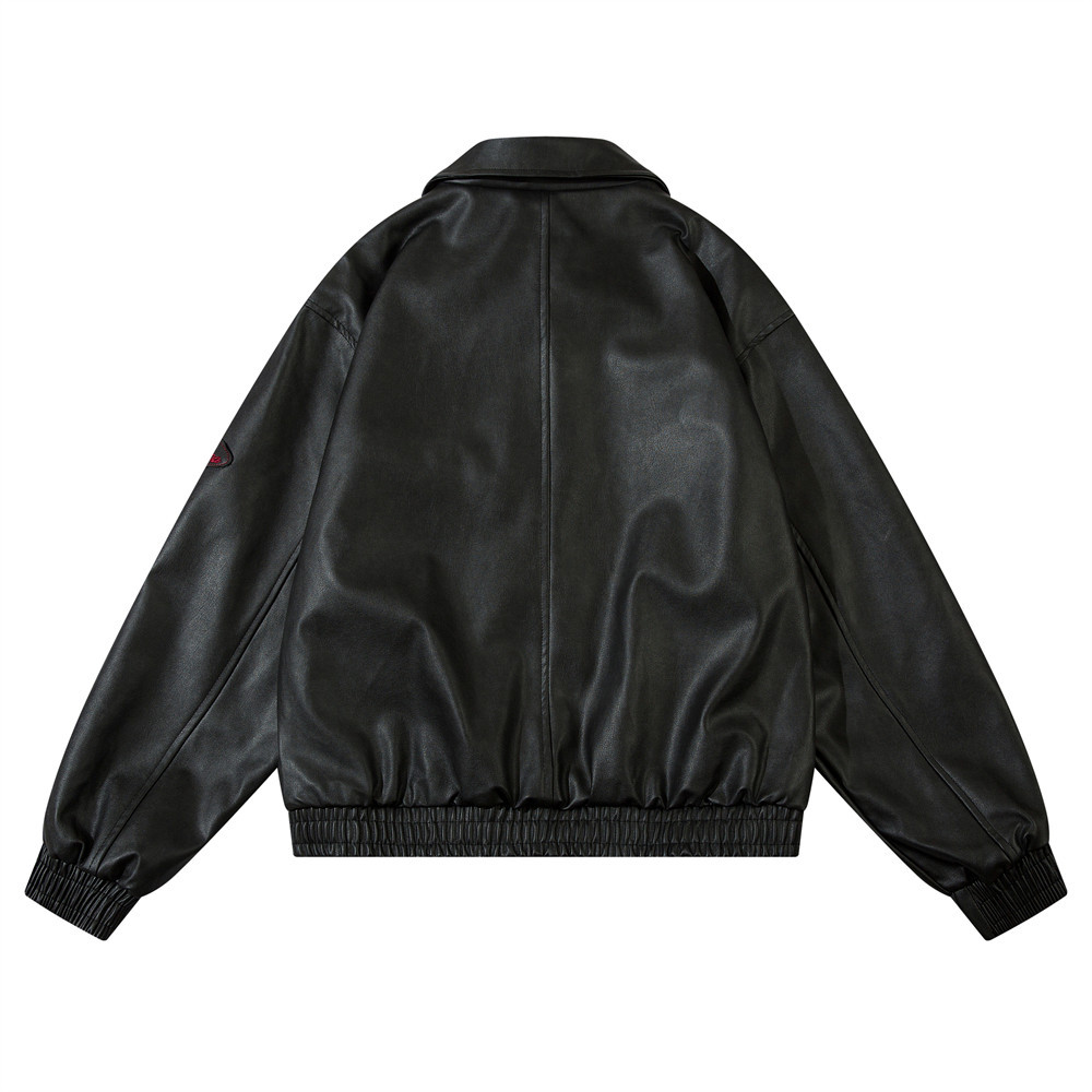 Loose Lapels Leather Coat Boys Spring And Autumn Rock