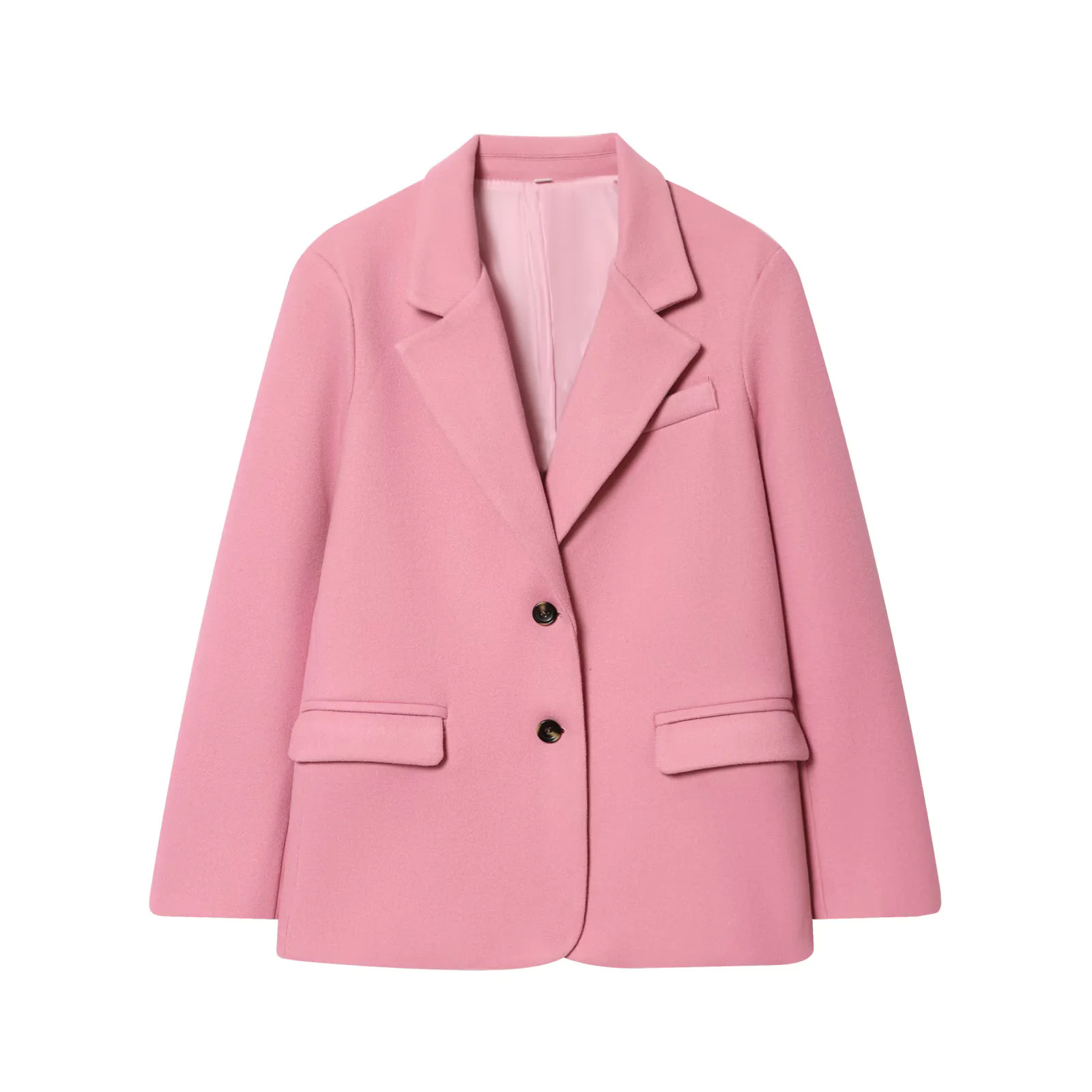 Womens Solid Color Casual Blazer With Long Sleeves