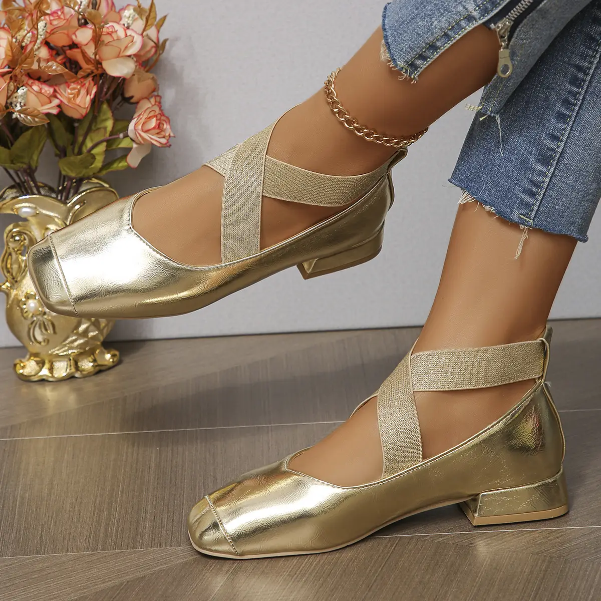 Slip-on With Skirt French Evening Style Pumps