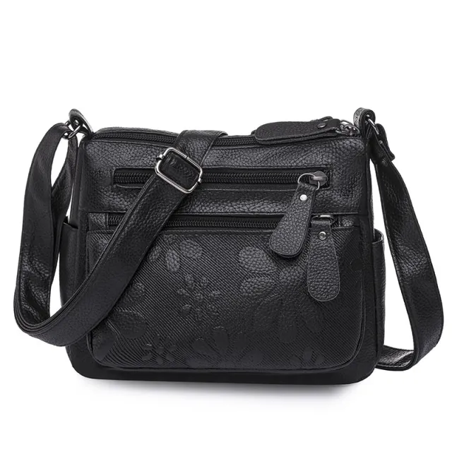 Large Capacity Soft Leather Fashion Shoulder Crossbody Bag Black - Shop at LoveMi
