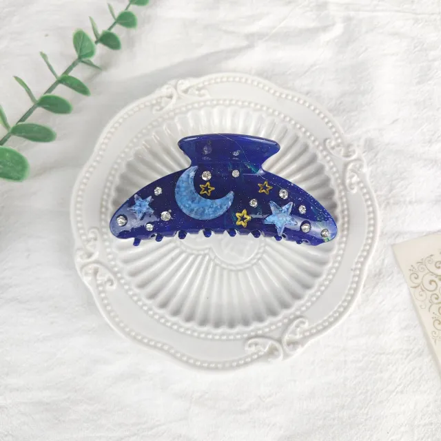 Oversized Star Moon Starry Sky Barrettes A1 Sky Blue - Shop at LoveMi