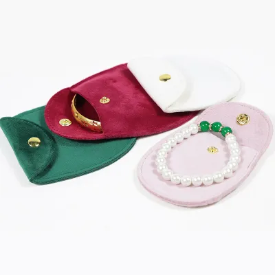 Oval Velvet Cloth Jewelry Storage Button Bag Jewelry Storage Bag