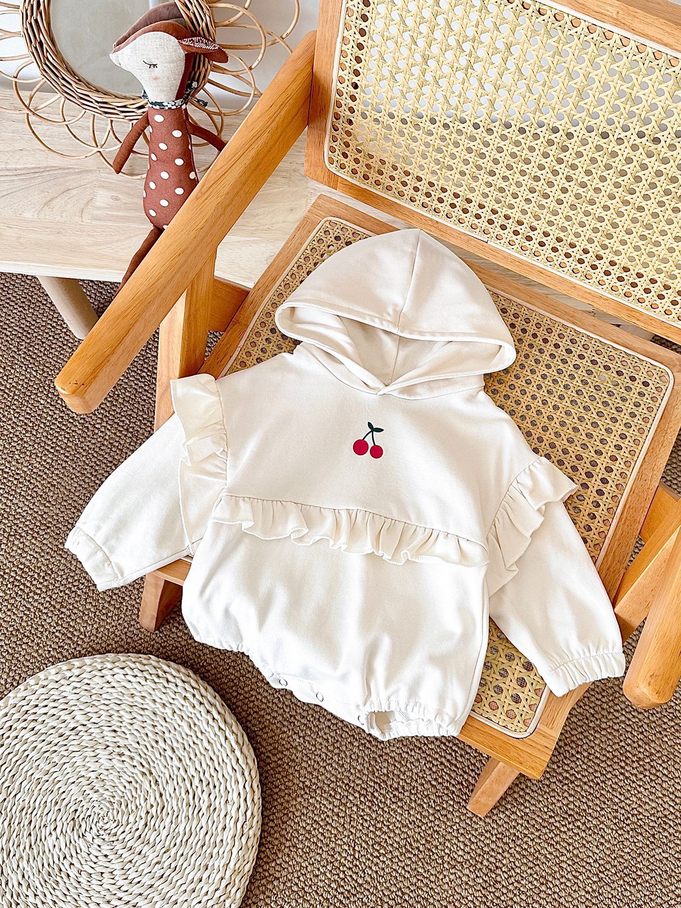 Title 9, Baby Girl Sweet Cherry Embroidered Long Sleeve ...