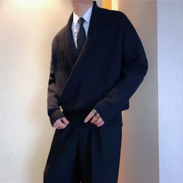 Solid Color Draping Loose Cool Wind Casual Sweater Coat