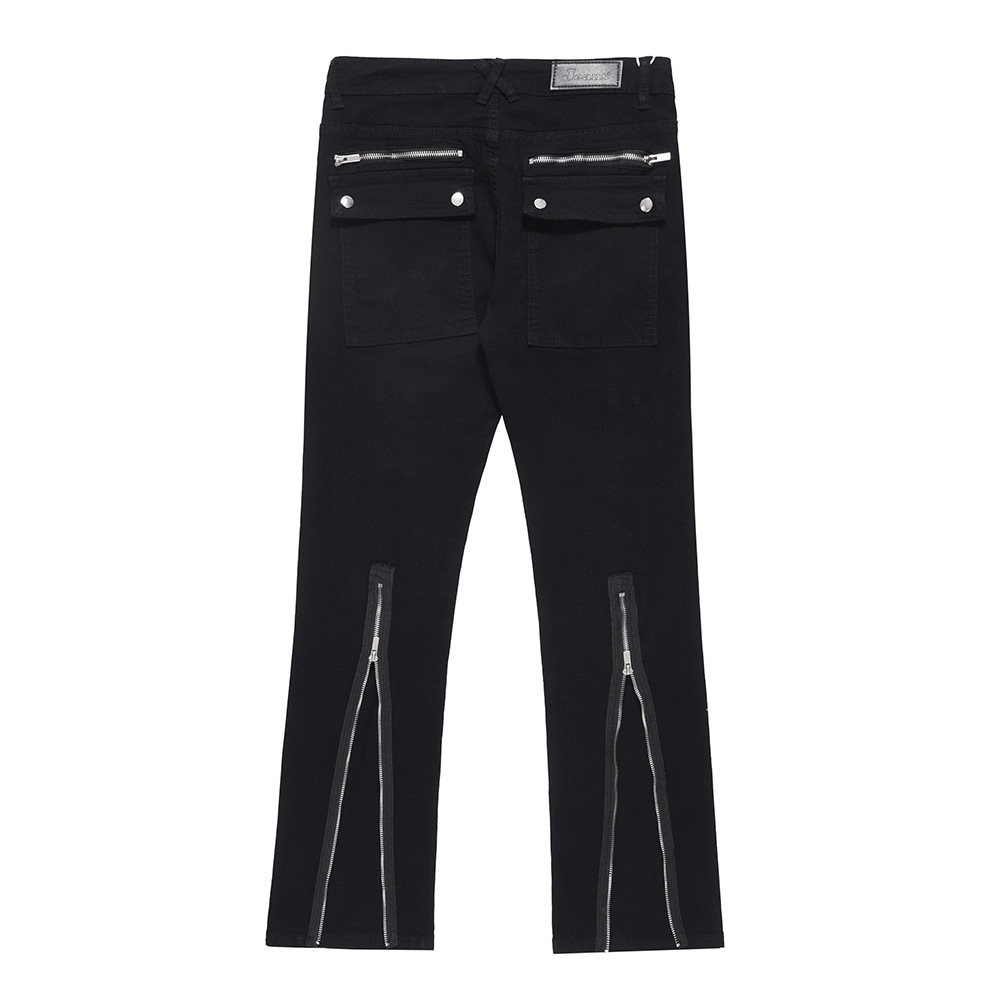 Fashion Personality Zipper Pocket Jeans Men