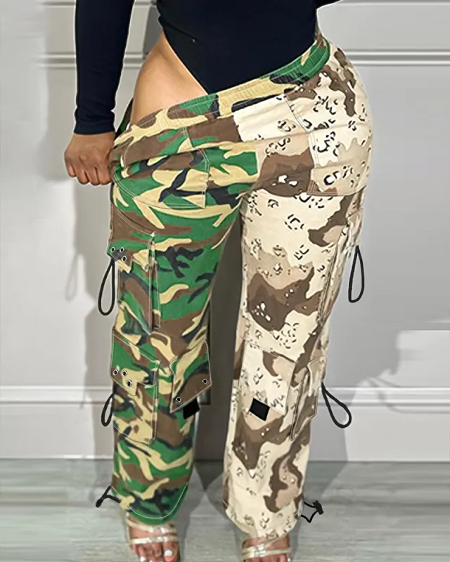 Women's Camouflage Stretch Cotton Diagonal Cloth Overalls Camouflage Color M - Shop at LoveMi