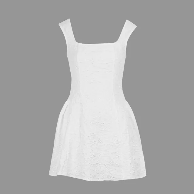 Women's Off shoulder Square neck Dress With Straps White - Shop at LoveMi