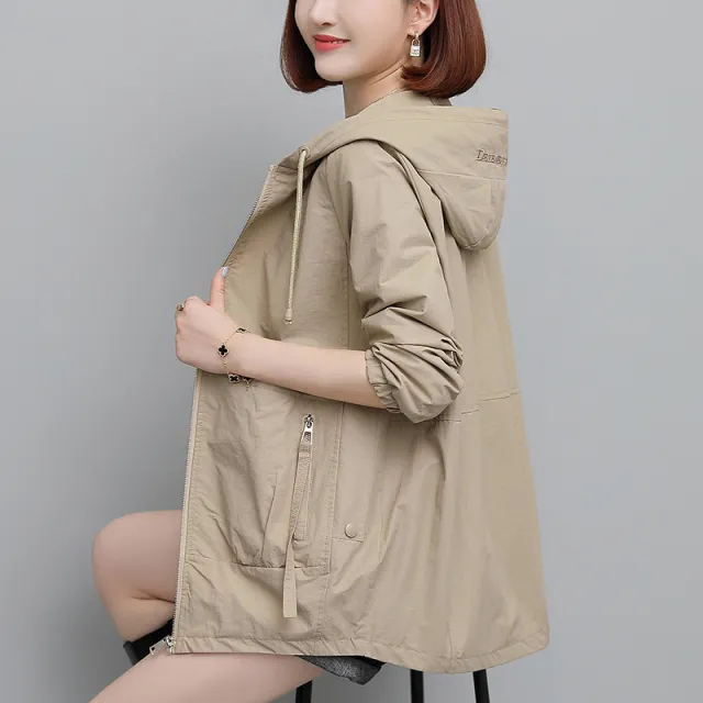 Casual Short Spring And Autumn Jacket Trench Coat Khaki - Shop at LoveMi