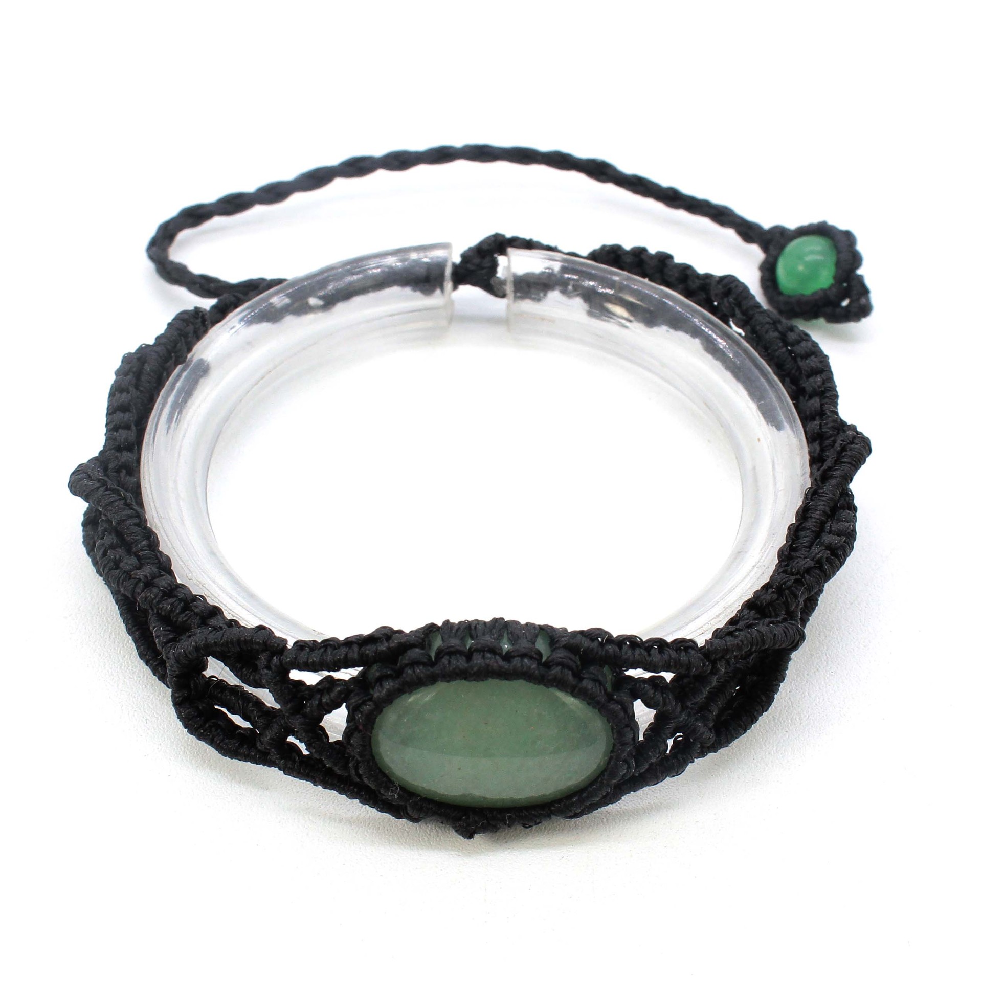 Natural Crystal Dan-shaped Handmade DIY Woven Bracelet Ethnic Style Adjustable Bracelet