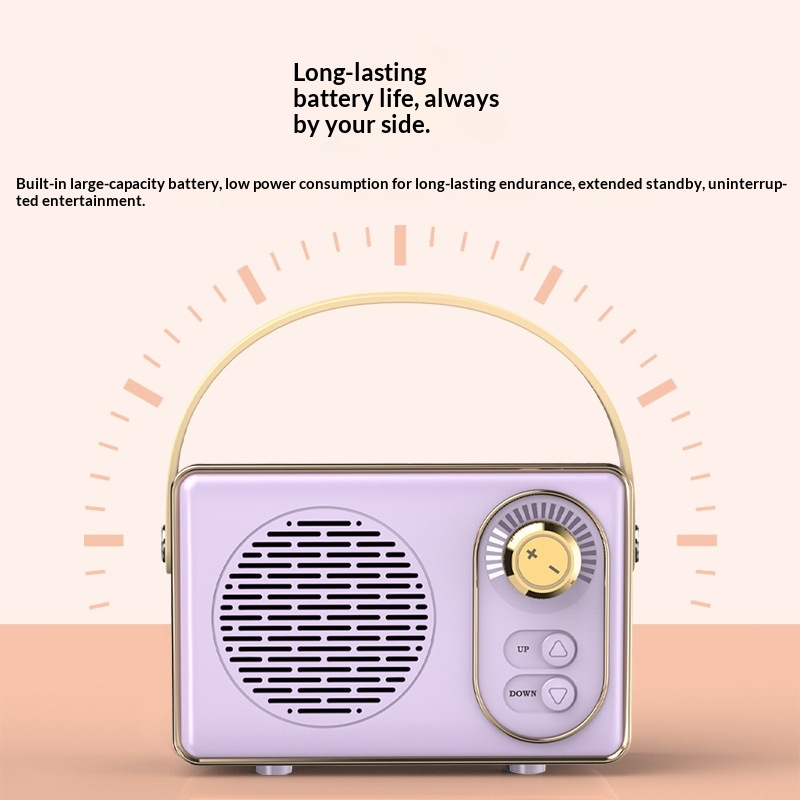 Portable Vintage Bluetooth Speaker With Powerful Bass High Quality Sound