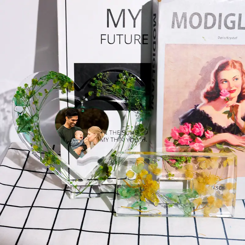 Epoxy Hollow Love Photo Frame Silicone Mold