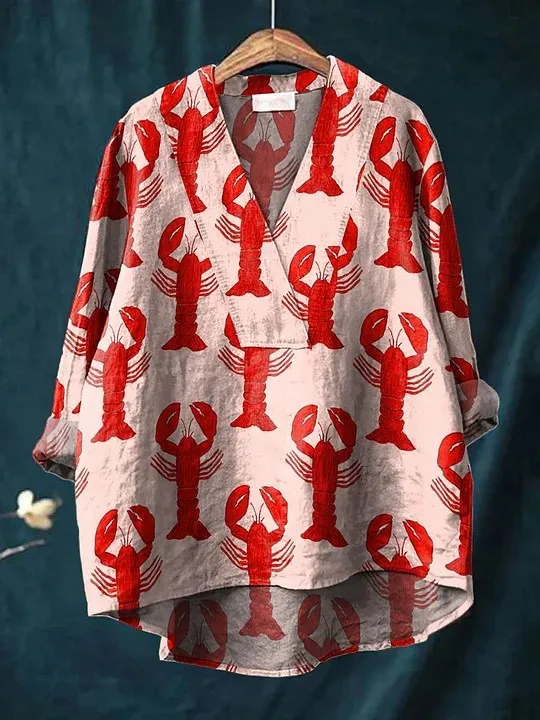 Fashion Digital Printing Large Wide V neck Top N1 - Shop at LoveMi