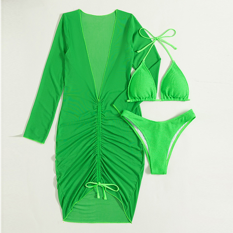 Title 7, Womens solid color three-piece swimsuit offers...