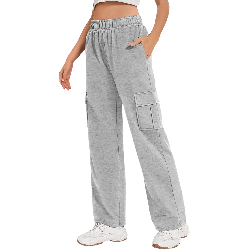Overalls For Women Loose Elastic Waist Wide Leg - Grey