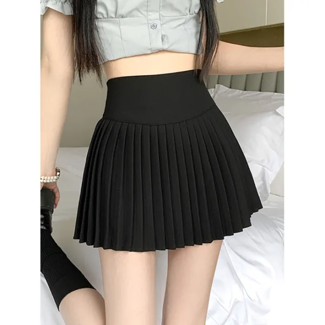 High Waist College Style White Jk Pleated Skirt Female Black - Shop at LoveMi