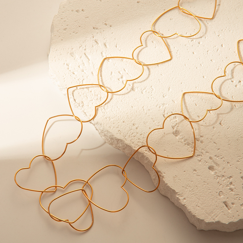 Simple Stainless Steel Heart-shaped Necklace For Women