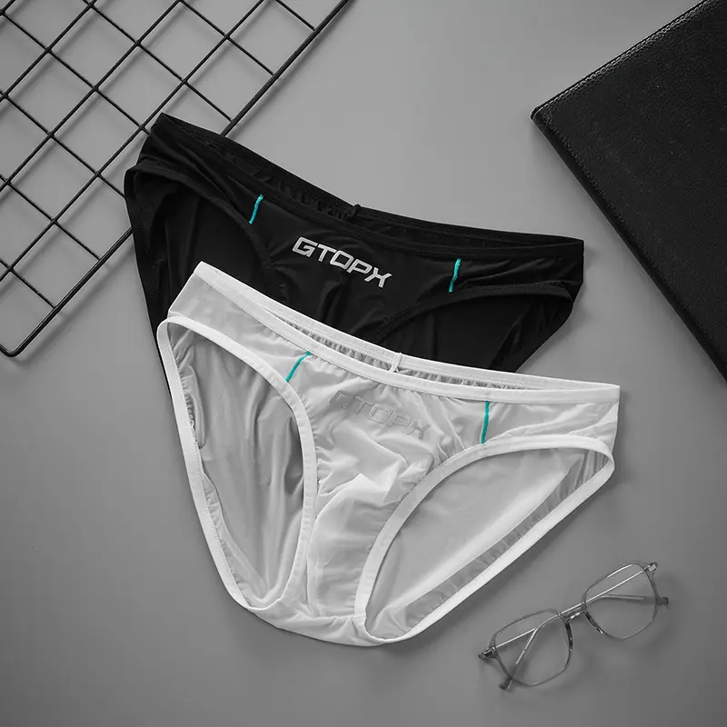 Men's Translucent Thin Ice Silk Underwear