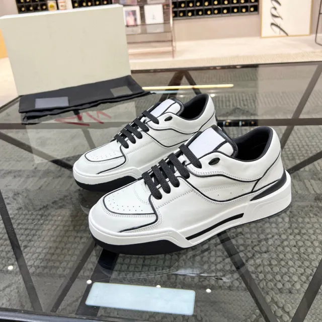 Trendy Breathable Leather Casual Men's Top Layer Cowhide Winter Lace up Fashion Sneakers Comfortable Black - Shop at LoveMi