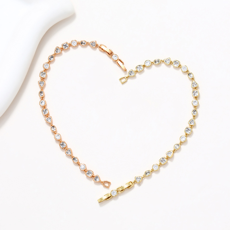 Affordable Luxury Style Korean Fashion Exquisite Full Diamond Geometric Bracelet