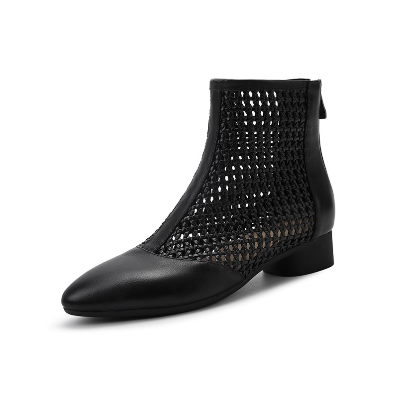 Cowhide Low-Heeled Shoes