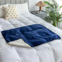 Lambswool Pet Waterproof Blanket Urine Pad Reusable Washable - Navy Blue Waterproof Blanket - View 1