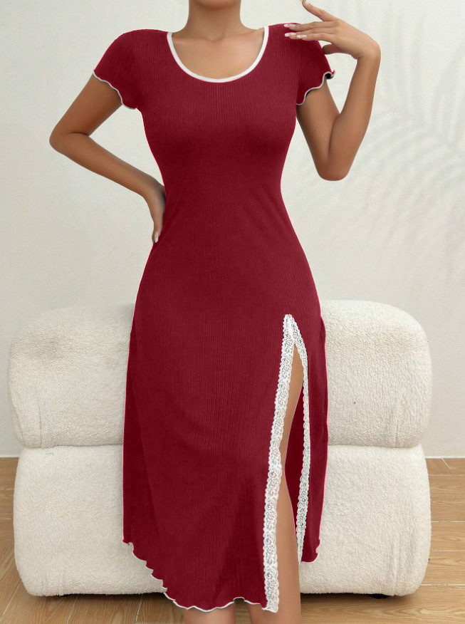 Simple Round-neck Mini Black Dress In Short And Long Styles