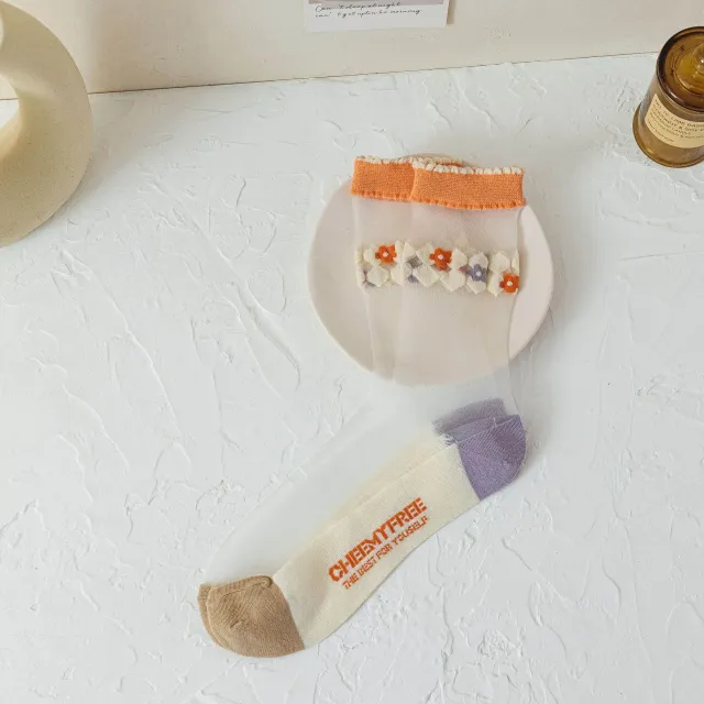 Spring And Summer Thin Cute Kanekalon Diamond Spun Glass Long Socks Xiaohengling - Shop at LoveMi