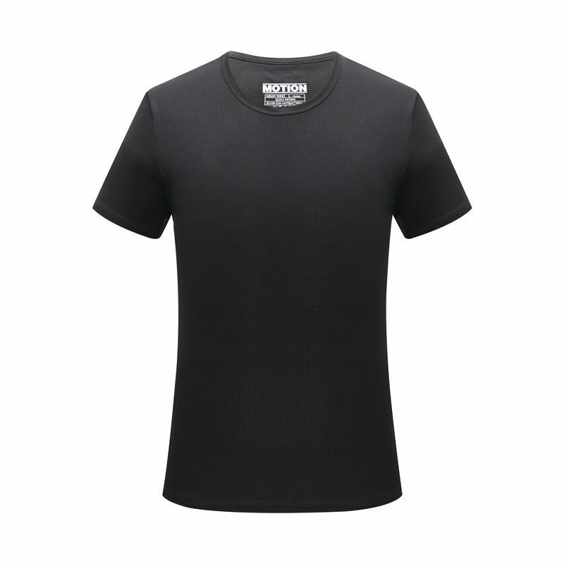 Ice Silk Small Checkered Sports Quick drying Short sleeved T shirt Black - Shop at LoveMi