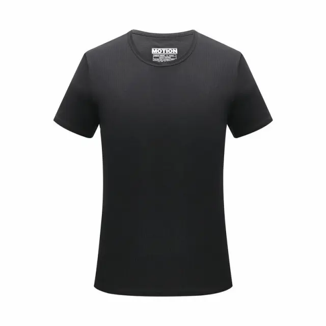 Ice Silk Small Checkered Sports Quick drying Short sleeved T shirt Black - Shop at LoveMi