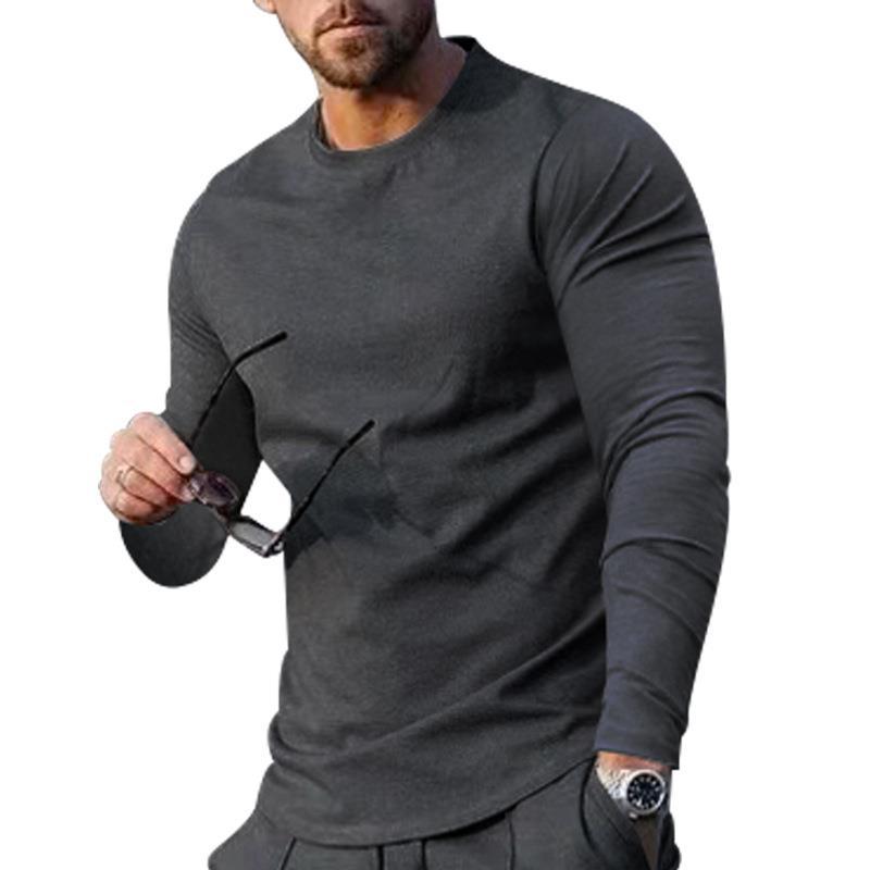 Title 11, Mens long-sleeved solid color top, trendy loos...