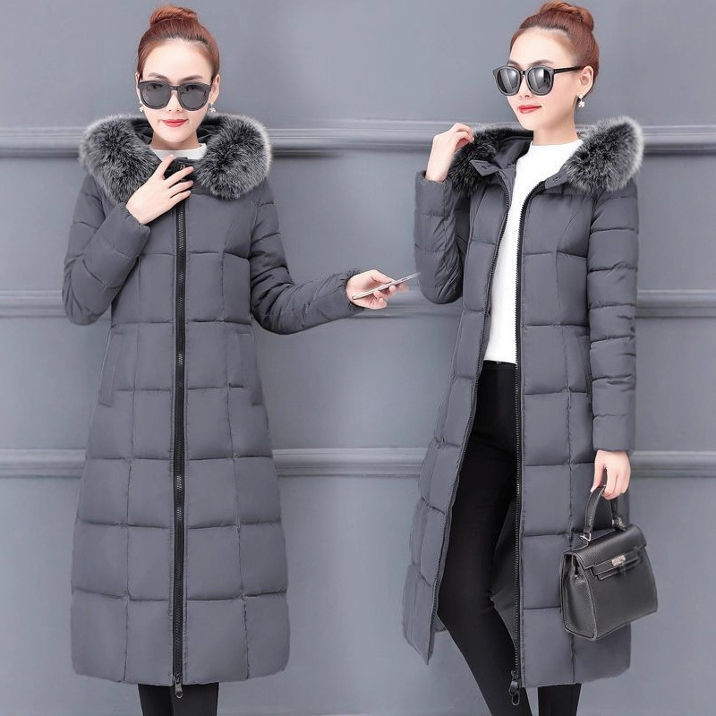 Korean-style Extended Over-the-knee Down Cotton Coat