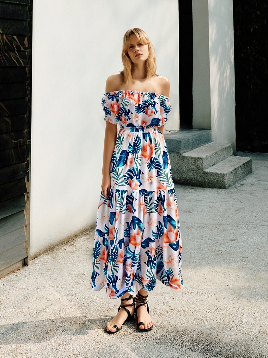 Women's Dress Off-shoulder Floral Off-shoulder