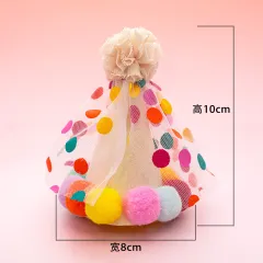 Pet Polka Dot Lace Bib Dog Birthday Suit - Hat Colorful Free Size - View 1