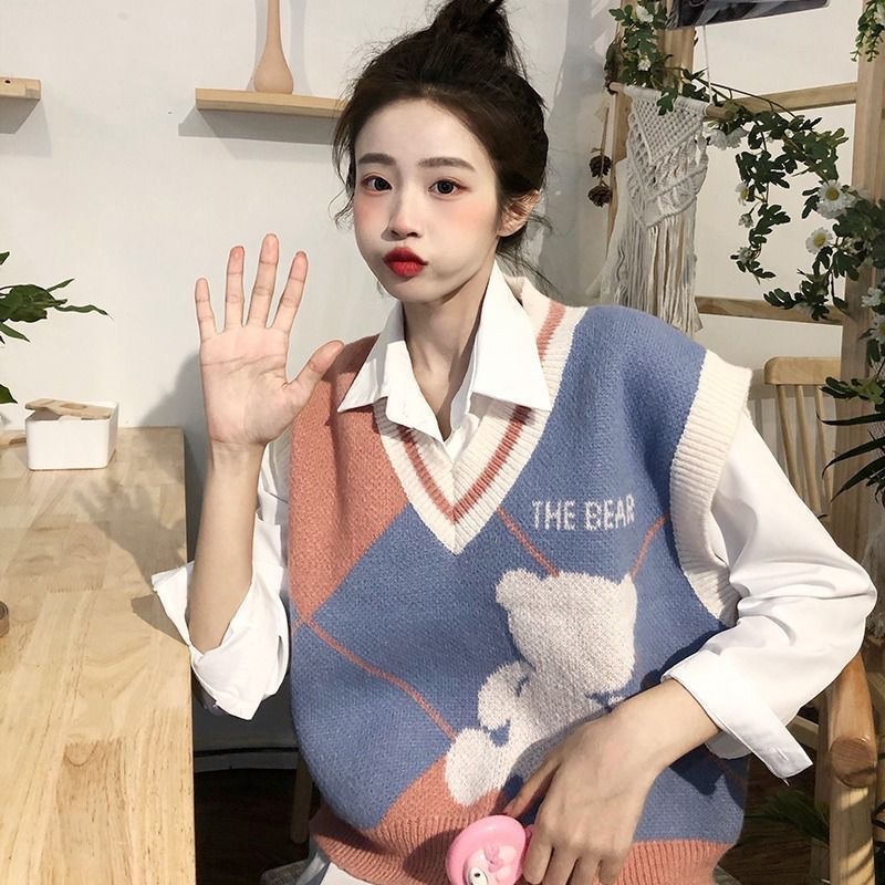 College Style Colored Quilt Sweater Vest