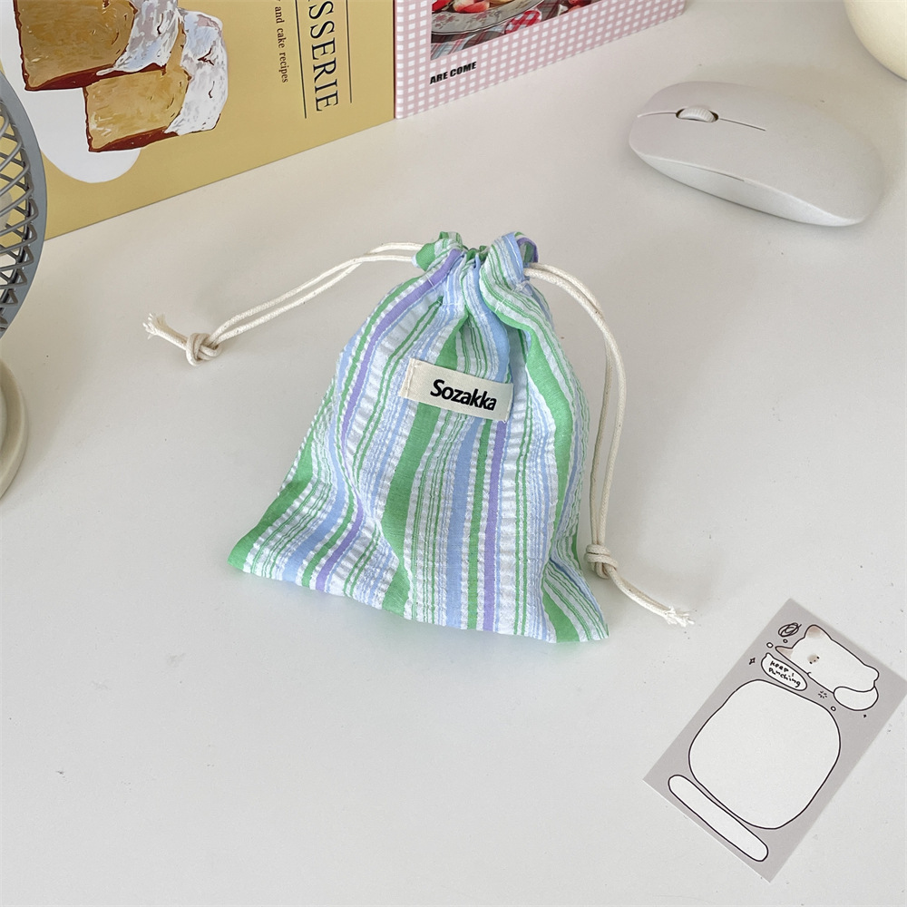 Title 18, Pleated Stripes Drawstring Pull String Buggy Co...