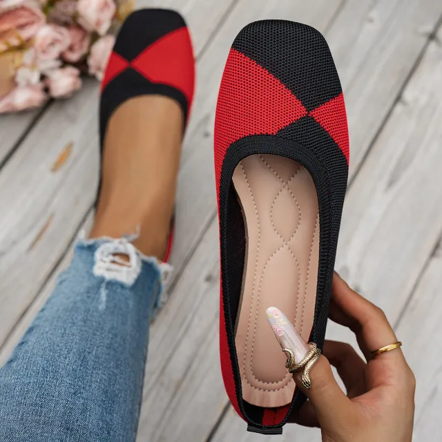 Flyknit Low cut Flat Soft Bottom Multicolor Shoes Women Red - Shop at LoveMi