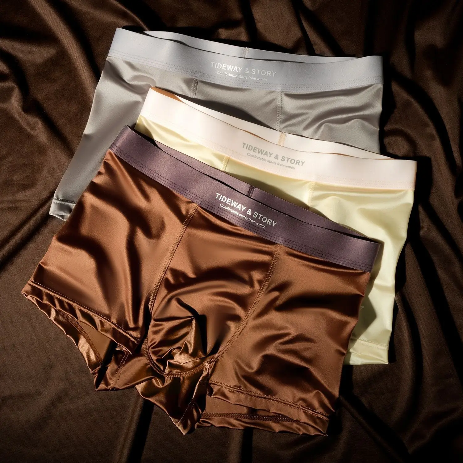 Ice Silk Mens Underwear Light Luxury Satin