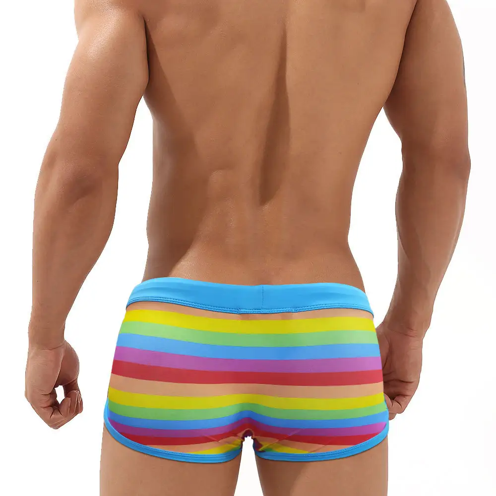 Men's Split Color Stripes Fashion Tether Sport Underwear